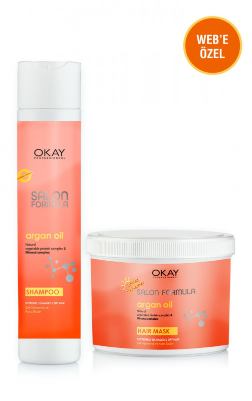 Argan Oil Shampoo + Salon Formula Hair Mask Set